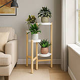 Стелаж для квітів і рослин стійка для горщиків рослин, квітів на 4 полиці колір під дерево, фото 3