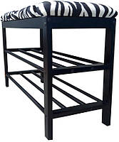 Банкетка для взуття Zebra (Зебра) з нішею, вибір розміру, кольору та оббивки, фото 4