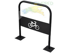 Велопарковка на один велосипед 680х32х750 мм цільнозварна чорна тип П Kompred OL782/1