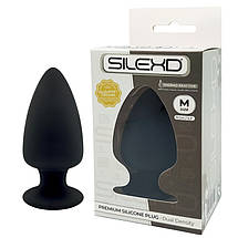 Анальна пробка конічної форми SILEXD Thermo Reactive чорна, Medium, фото 3