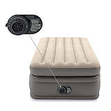 Матрац надувний Intex 64162ND з електронасосом 191x99 см сіро-бежевий, фото 2