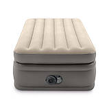 Матрац надувний Intex 64162ND з електронасосом 191x99 см сіро-бежевий, фото 7