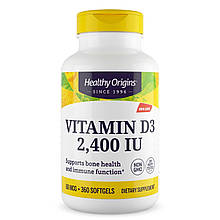 Вітамін D3 з олією МСТ, Vitamin D3, Healthy Origins, 2400 МО, 360 гелевих капсул