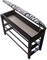 Банкетка для взуття Zebra (Зебра) з нішею, вибір розміру, кольору та оббивки, фото 3