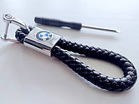 Автомобільний брелок для ключів BMW плетений, екошкіра з логотипом БМВ + викрутка