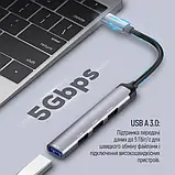 USB-хаб ColorWay USB-C 4-в-1 USB2.0х3/USB3.0 Dark Gray, фото 8