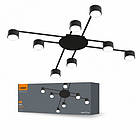 Світильник VIDEX під лампу 8xGX53 накладний чорний (VL-SPF22B-B)