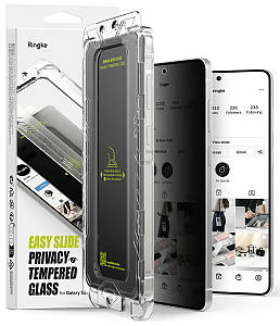 Захисне скло Ringke Easy Slide Privacy Tempered Glass 2-Pack до Samsung Galaxy S25 Edge Black (G4as1073)