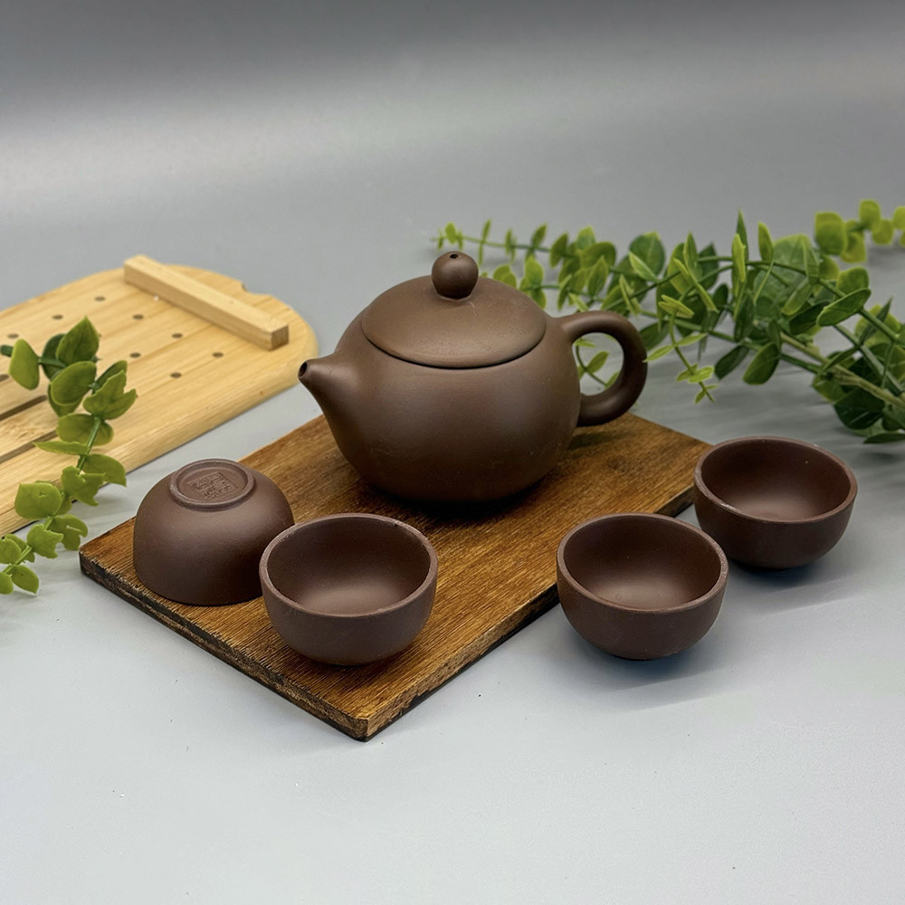 Чайний набір із коричневої неглазурованої глини на 4 персони «Істина», фото 1