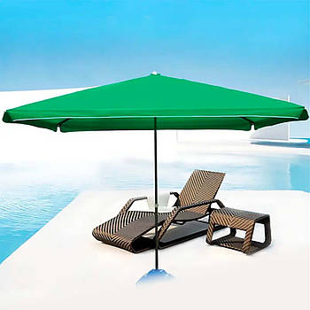 Пляжна парасоля з клапаном-антивітер 2×2м, ZO22, Зелений / Торгова парасолька / Садова парасоля