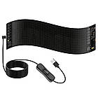 Гнучка LED панель для авто (37х9см) + пульт, з Bluetooth, від USB / Світлодіодна панель на скло авто, фото 3