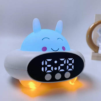 Дитячий годинник настільний з нічником від USB, TS-005 / Дитячий годинник нічник / Розумний будильник дитячий