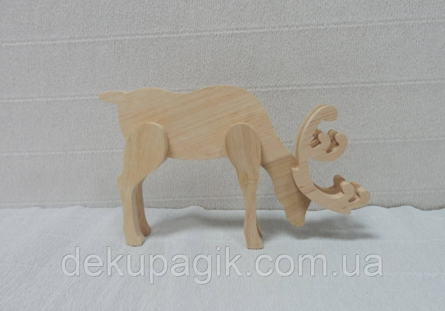 Олень декоративний, маленький, 19х12см, фото 1