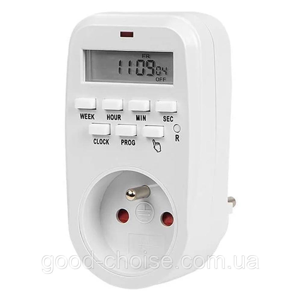 Розетка c таймером (16A, 3000W, 230V) Sinotimer TM518 / Смарт розетка / Розумна розетка з керуванням, фото 1