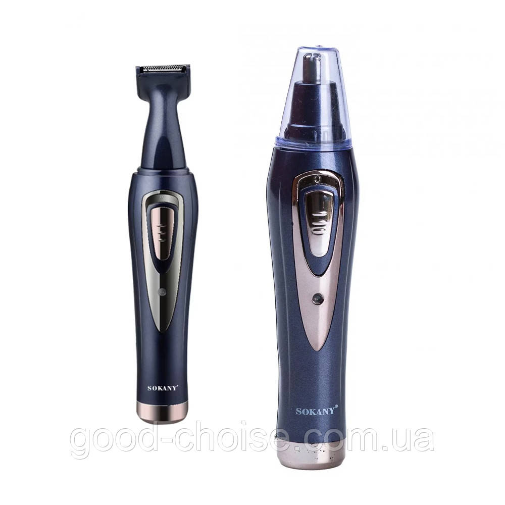 Акумуляторний тример для носа і вух + 2 насадки SK-315 / Тример для бороди / Ручний тример для вух, фото 1