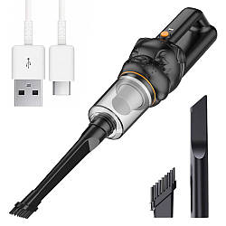 Автомобільний пилосос + 2 насадки, з USB, YT-M2043 / Бездротовий міні пилосос / Ручний пилосос в авто