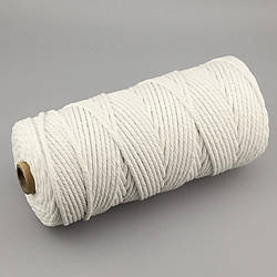Канат для макраме мотузка бавовняна 3 мм +-100 м Натуральний