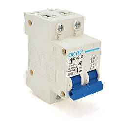 Автоматичний вимикач 6A,12-125V, DZ47-63DC-B6 / Двополюсний вимикач постійного струму