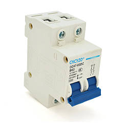 Автоматичний вимикач 63A,12-125V, DZ47-63DC-B63 / Двополюсний вимикач постійного струму