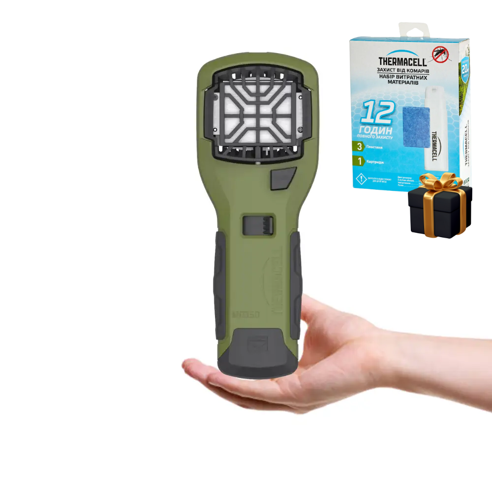 Кишеньковий пристрій вбивця комарів Thermacell MR-350 Portable Mosquito Repeller olive, фото 1