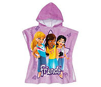 Полотенце пончо детское LEGO Friends с капюшоном, 2 6 лет, 100% хлопок