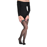 Панчохи з закритим носком Soloventex, 1 клас компресії (18-21 мм рт.ст.) (80 Den) чорний меланж-колір