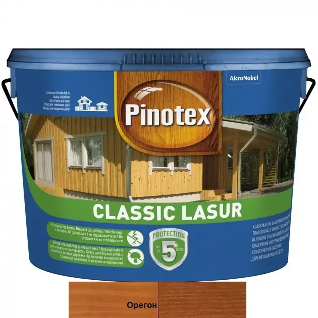 Pinotex Classic Lasur деревозахистний засіб орегон 10л, фото 1