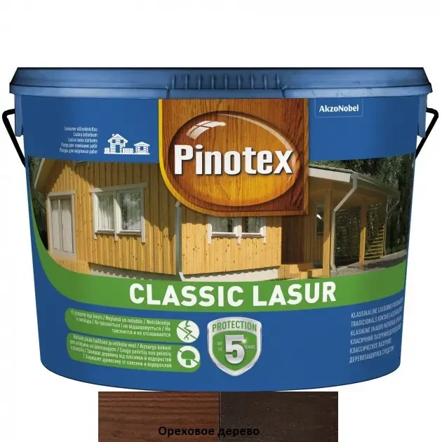 Pinotex Classic Lasur просочення для дерева горіхове дерево 10л
