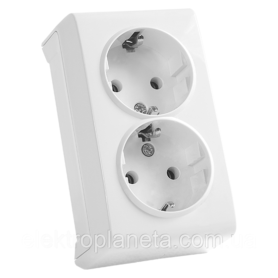 Розетка 2 с/заземл. відкр. VERA IP20 (білий)