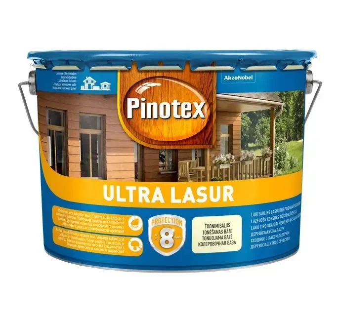 Фарба-лазур для дерева є Pinotex Ultra Lasur червоне дерево 10л