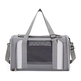 Сумка-перенесення для котів та собак до 7 кг, складана з прозорими стінками, Oxford