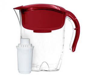 Глечик фільтр для води AquaKut Альба 3,7л (червоний) з механічним лічильником