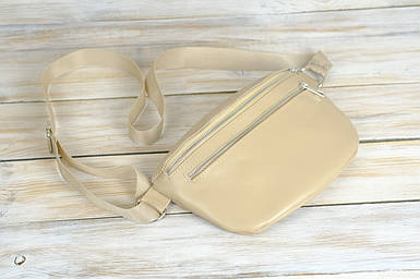 Жіноча сумка Мегаполіс з натуральної шкіри колір Бежевий