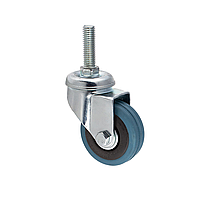 Опора колісна, сіра, зі штирем, 50 мм