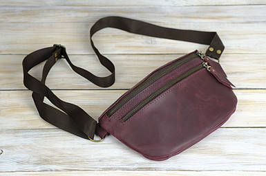 Жіноча сумка Мегаполіс з натуральної шкіри колір Бордо