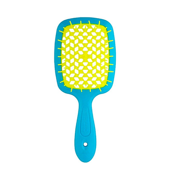Щітка для волосся Janeke Superbrush With Soft Moulded Tips, бірюзова з жовтим (86SP226 TSE)