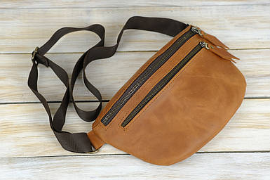 Жіноча сумка Мегаполіс з натуральної шкіри колір Коньяк