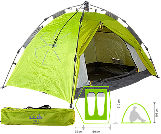 Двомісний автоматичний намет Norfin Zope 2 | Швидка установка, зручний та компактний для туризму/кемпінгу/риболовлі