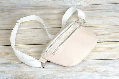 Жіноча сумка Мегаполіс з натуральної шкіри колір Пудра