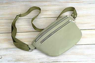 Жіноча сумка Мегаполіс з натуральної шкіри колір Фісташка