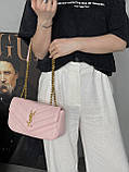 Жіноча сумка Yves Saint Laurent Loulou  leather bag рожевий Medium size 20.5см, фото 3