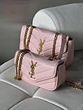 Жіноча сумка Yves Saint Laurent Loulou  leather bag рожевий Medium size 20.5см, фото 6