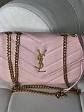 Жіноча сумка Yves Saint Laurent Loulou  leather bag рожевий Medium size 20.5см, фото 8