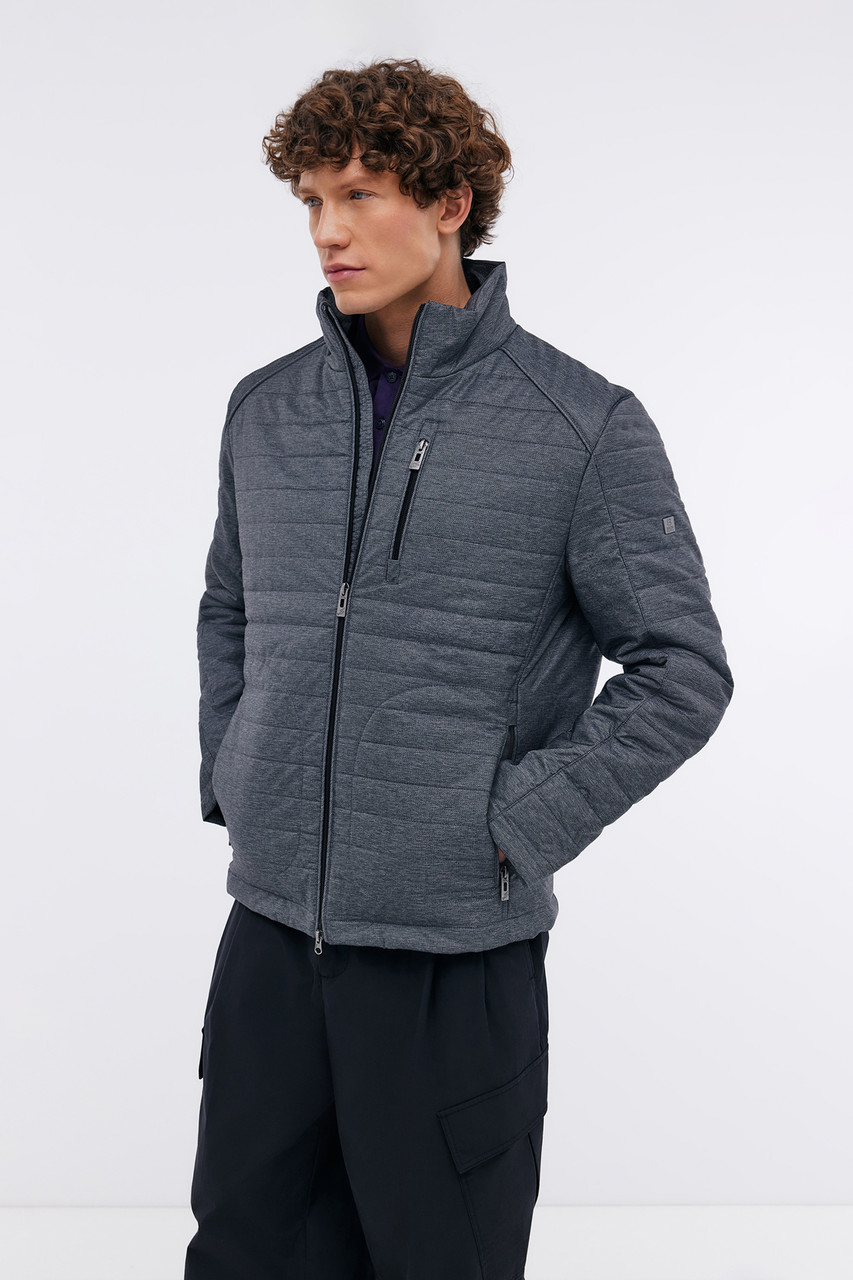 Демісезонна чоловіча стьобана куртка Baon B5324510 сіра L, фото 1