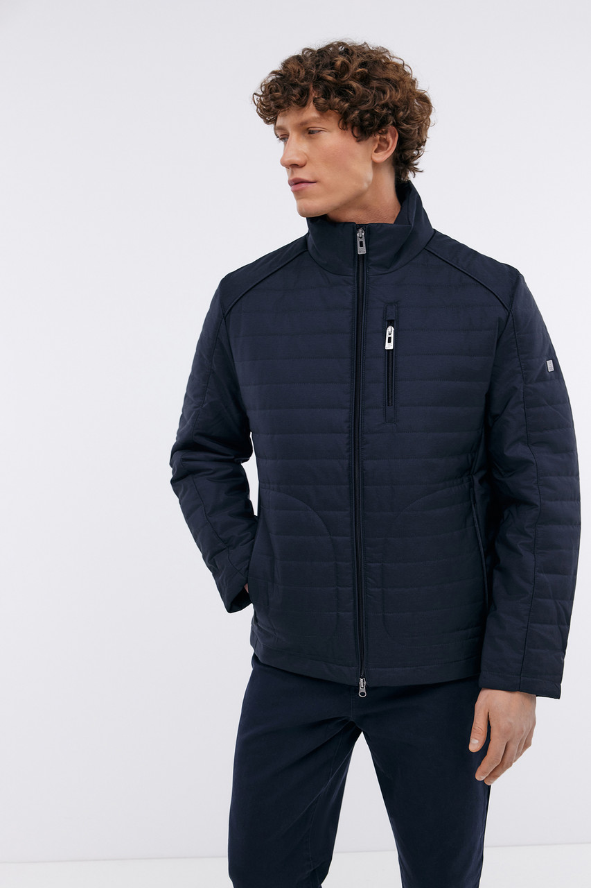 Демісезонна чоловіча стьобана куртка Baon B5324510 темно-синя L, фото 1