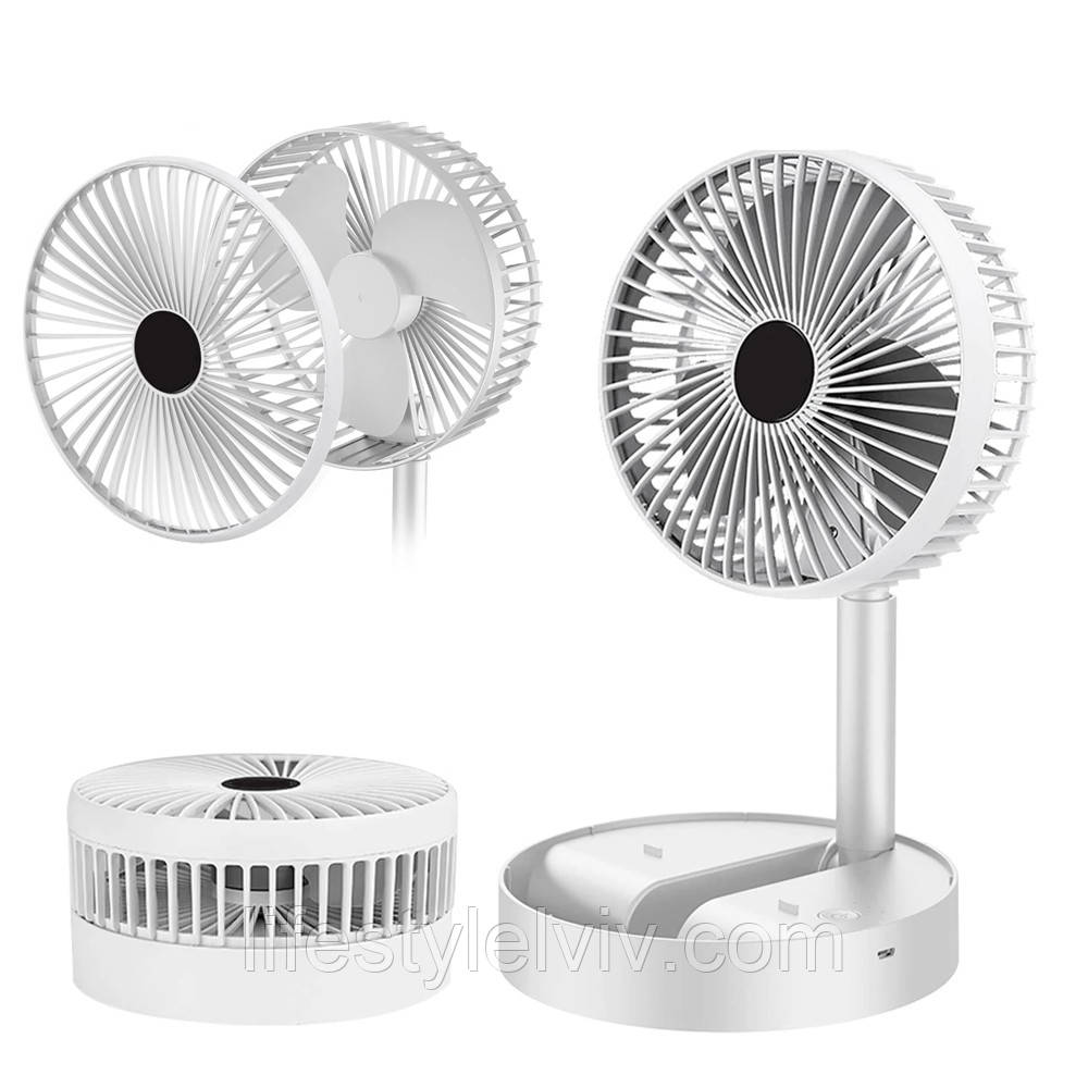 Складаний телескопічний вентилятор Telescope Fan, з USB / Ручний настільний міні вентилятор, фото 1