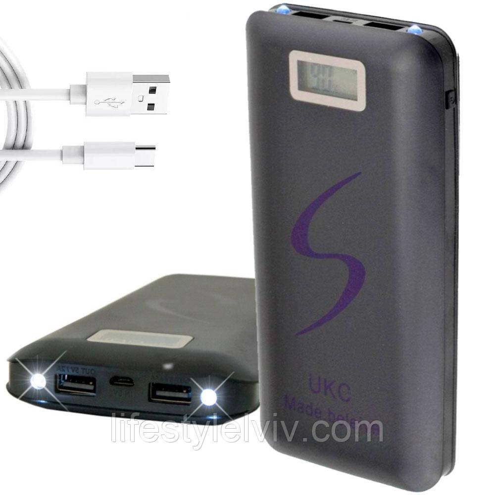 Power Bank 30 000 mAh, 2хUSB, UKC / Мобільна зарядка для телефону / Зовнішній акумулятор для телефону, фото 1