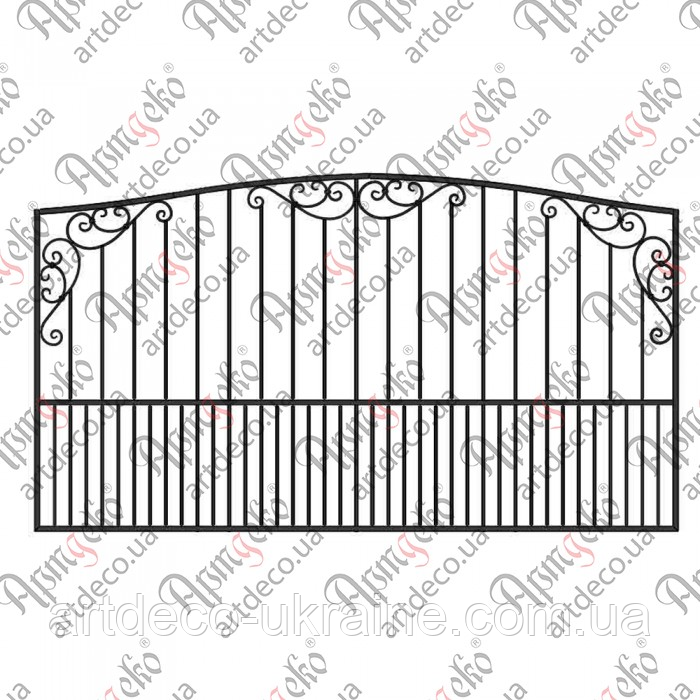 Кована огорожа, паркан 3000х1670. КОМПЛЕКТ ЕЛЕМЕНТІВ, фото 1