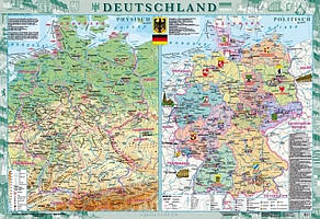 Німеччина 1:1 000 000 навчальна  картон (160*110 см)