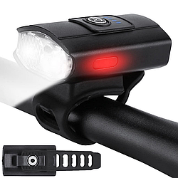 Велофара на кермо з індикацією заряду, від USB, 2285-2XPE / Велосипедний ліхтар / Ліхтарик на велосипед